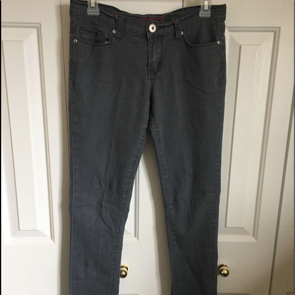 Red blue denim, Grey stretch jeans